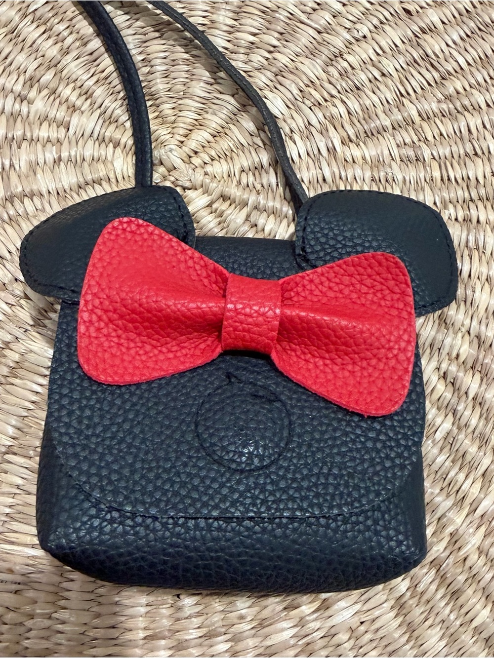 Kids Black Crossbody Bag with Red Bow